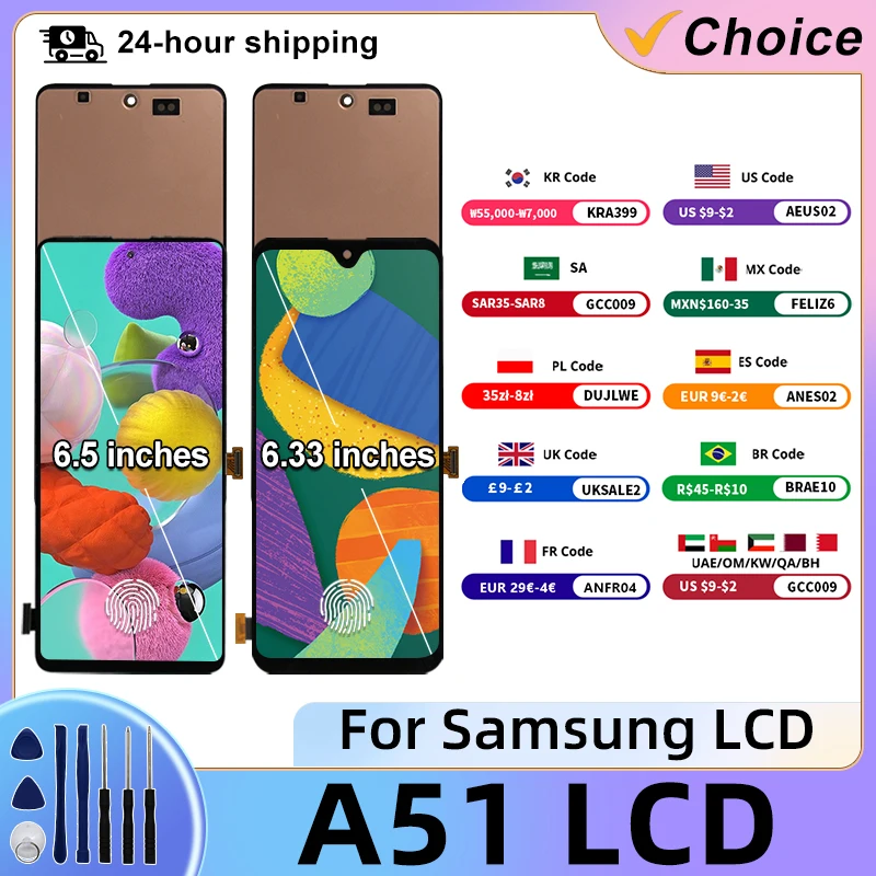 OLED для Samsung Galaxy A51 ЖК-дисплей цифровой преобразователь сенсорного экрана A515