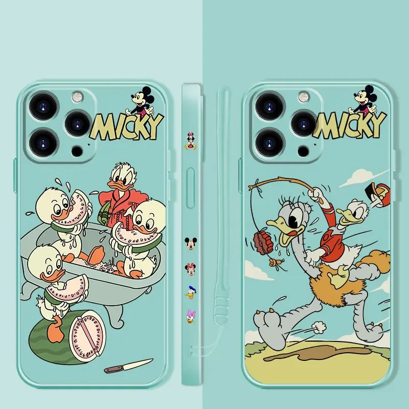 

Disney Donald Duck HD&L Happy Liquid Candy Phone Case For Apple iPhone 14 13 12 11 Pro Max 13 12 Mini XS XR X 7 8 6 6S Plus