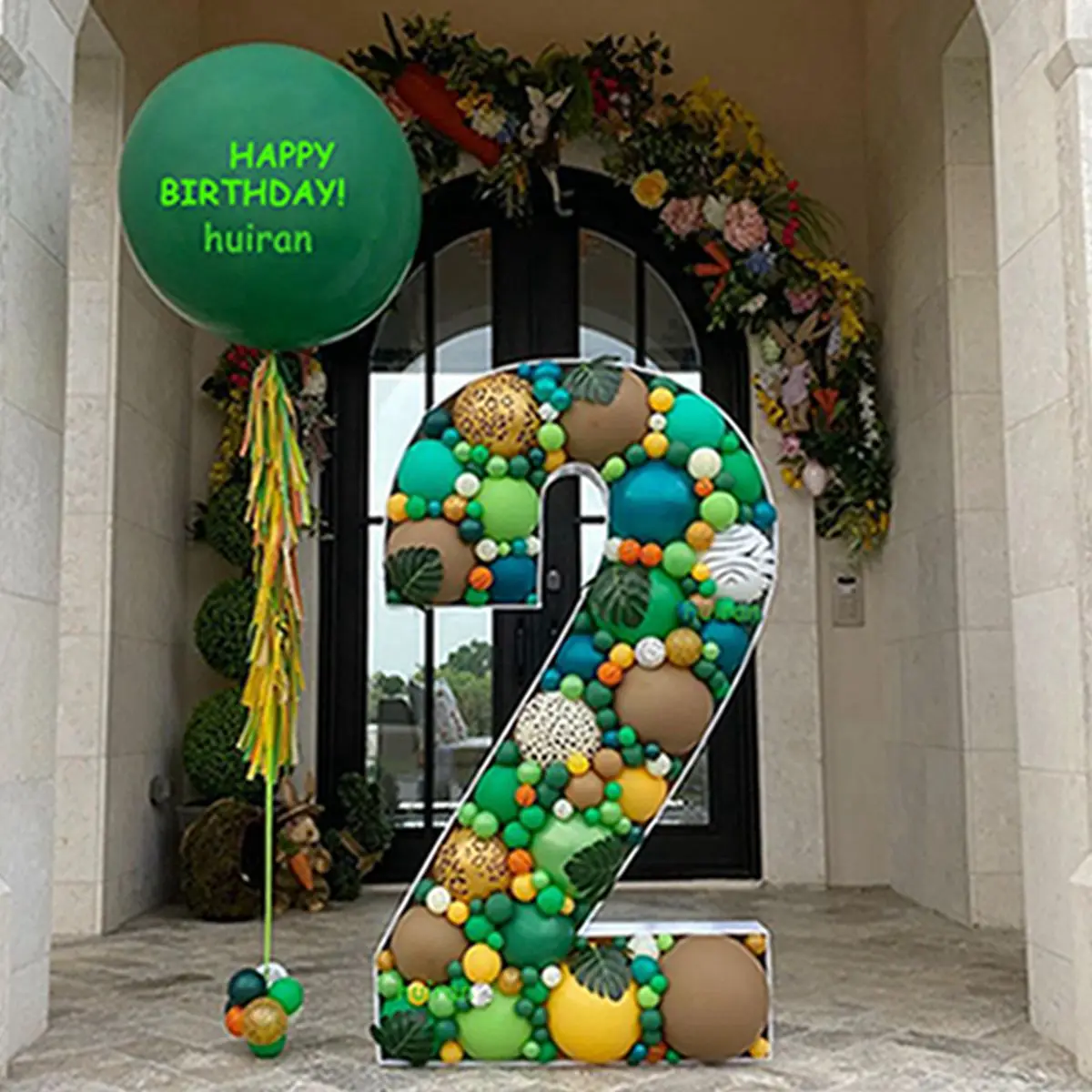 

73/93cm Giant Figure 0-9 Balloon Filling Box Kids 1st 2nd 18th Birthday Decoration Mosaic Number Decor Balloon Frame Anniversary
