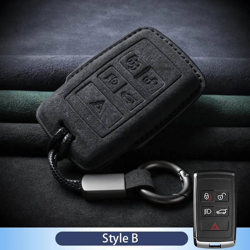 Замшевый кожаный чехол для ключей от автомобиля Land Rover Range Rover Evoque Discovery Sport Velar для Jaguar XE XF E-Pace F-Pace Аксессуары