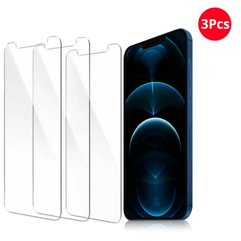 

3Pcs Protective Glass For iphone 12 Pro Max Screenprotector aiphone 12Pro Max Glas iphone12 Armor i phone 13 Mini Safety Film 9H