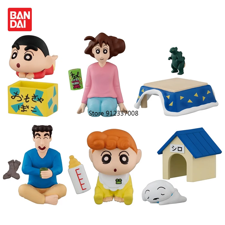 

Bandai Gashapon Genuine Capsule Toy Gacha Crayon Shin-chan Reunion NOHARA HIROSHI Role Table Decoration Ornaments