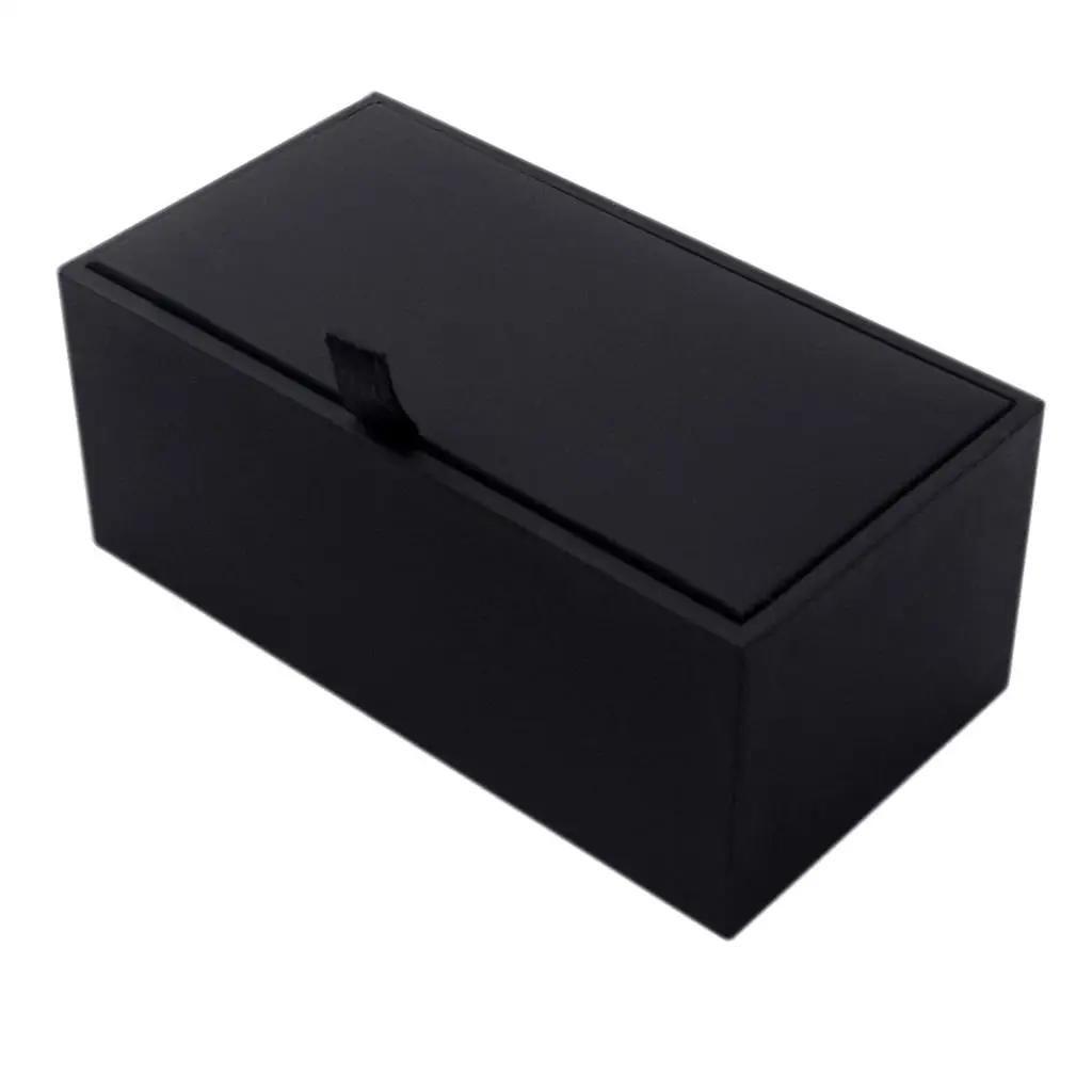 

Men Cufflinks Storage Box Black Jewelry Display Cuff Links Holder Case Gift