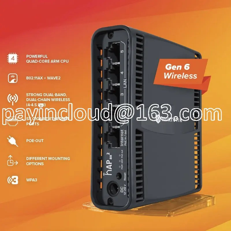 

MikroTik C52iG-5HaxD2HaxD-TC Hap Ax2 Wifi6 802.11ax Wireless Route Reservation
