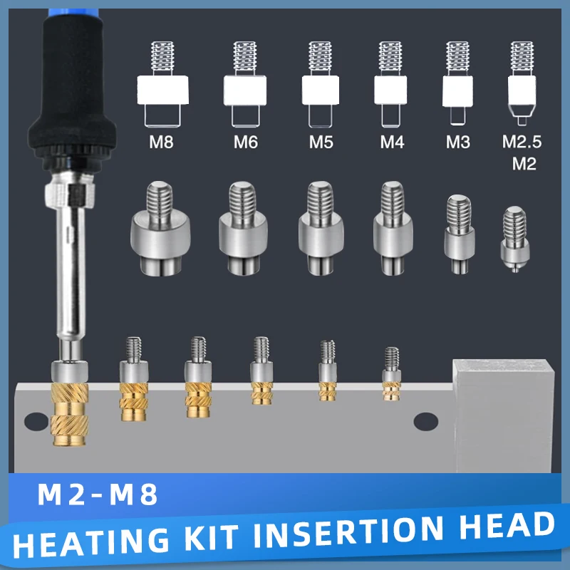 M2 M2.5 M3 M4 M5 M6 Вставка с терморезьбой Наконечник для паяльника Набор инструментов