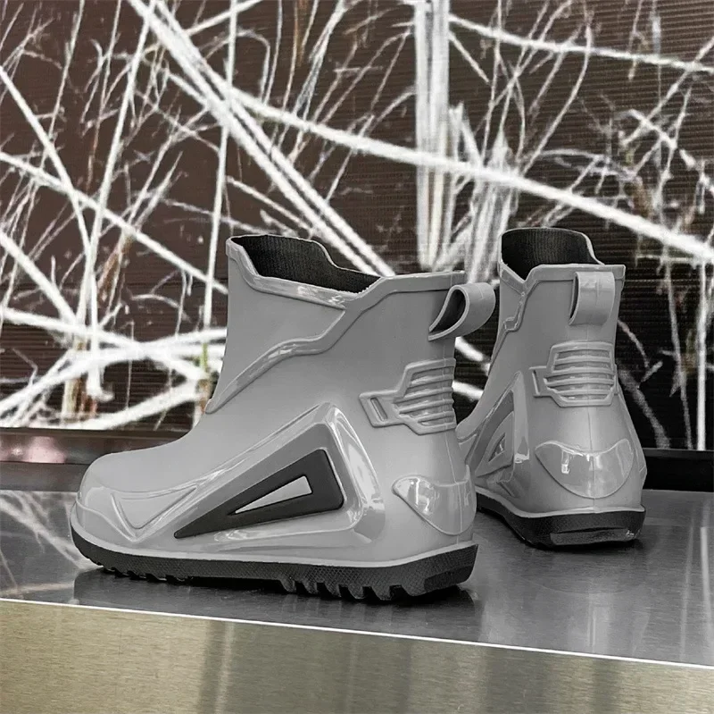 Мужские Нескользящие резиновые ботинки Shaxi черные непромокаемые для активного