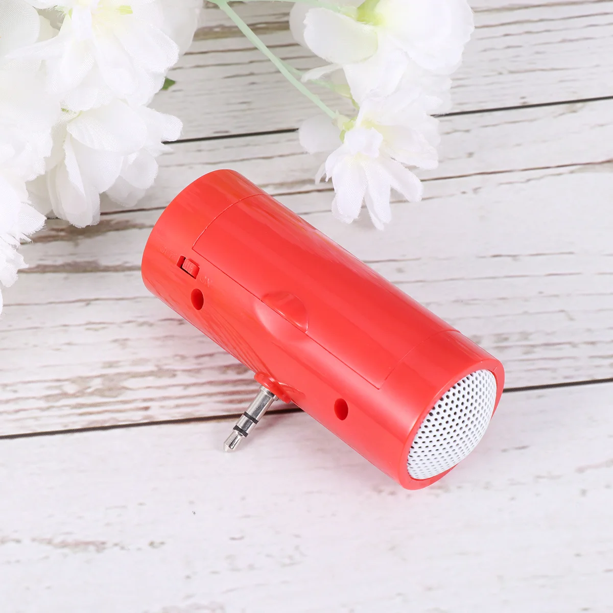 

35mm Plug-in Audio Jack Mini Portable Stereo Speaker for Phone Tablet Without (Red)