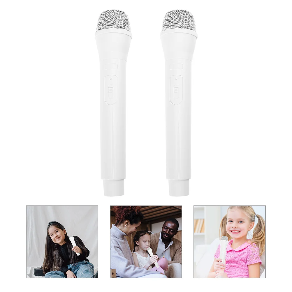 

2 Pcs Toy Microphone Plastic Artificial False Handheld Props Child Realistic Abs