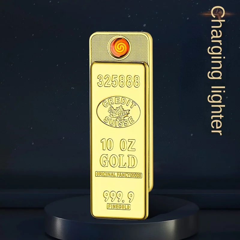 

Gold Bar Lighter Gold Brick Creative USB Charging Cigarette Lighter Men's Gift