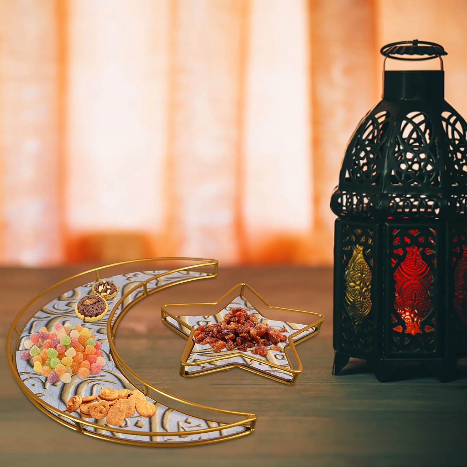 

Moon Star Eid Mubarak Ramadan Decoration For Home Islamic Muslim Party Decor Ramadan Kareem Gifts Food Tray Eid Al Adha