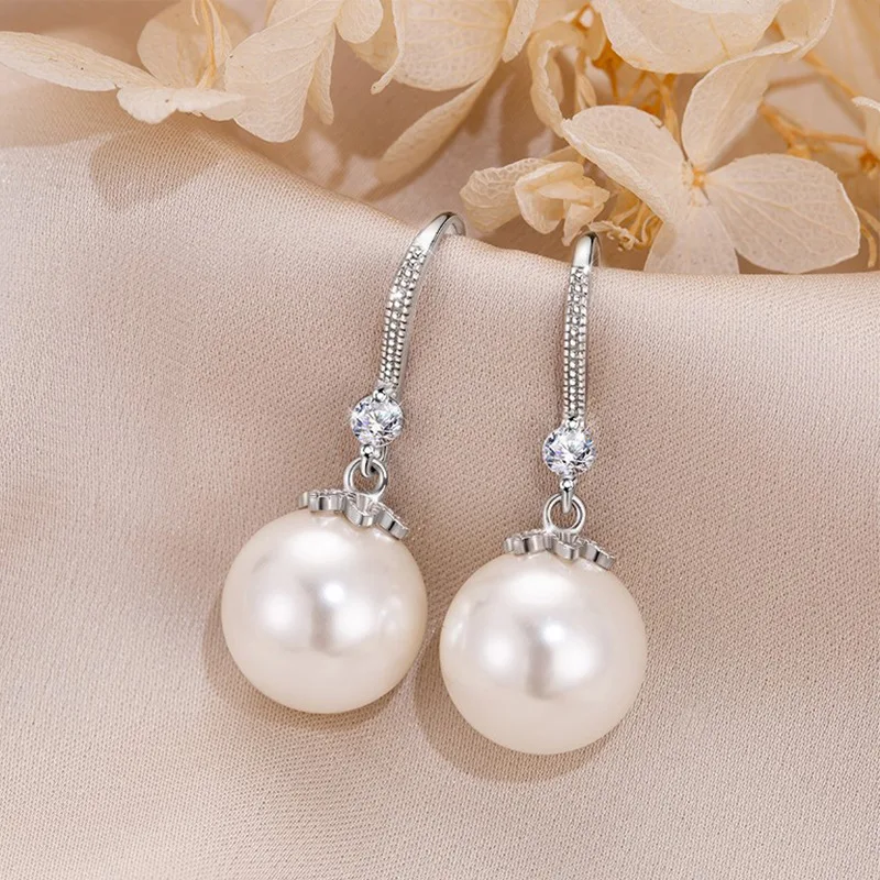 

Pearl Earrings Stainless Steel High-end Vibe Silver-plated Earring Artificial Pearl 925 Silver Exquisite Earrings 2021