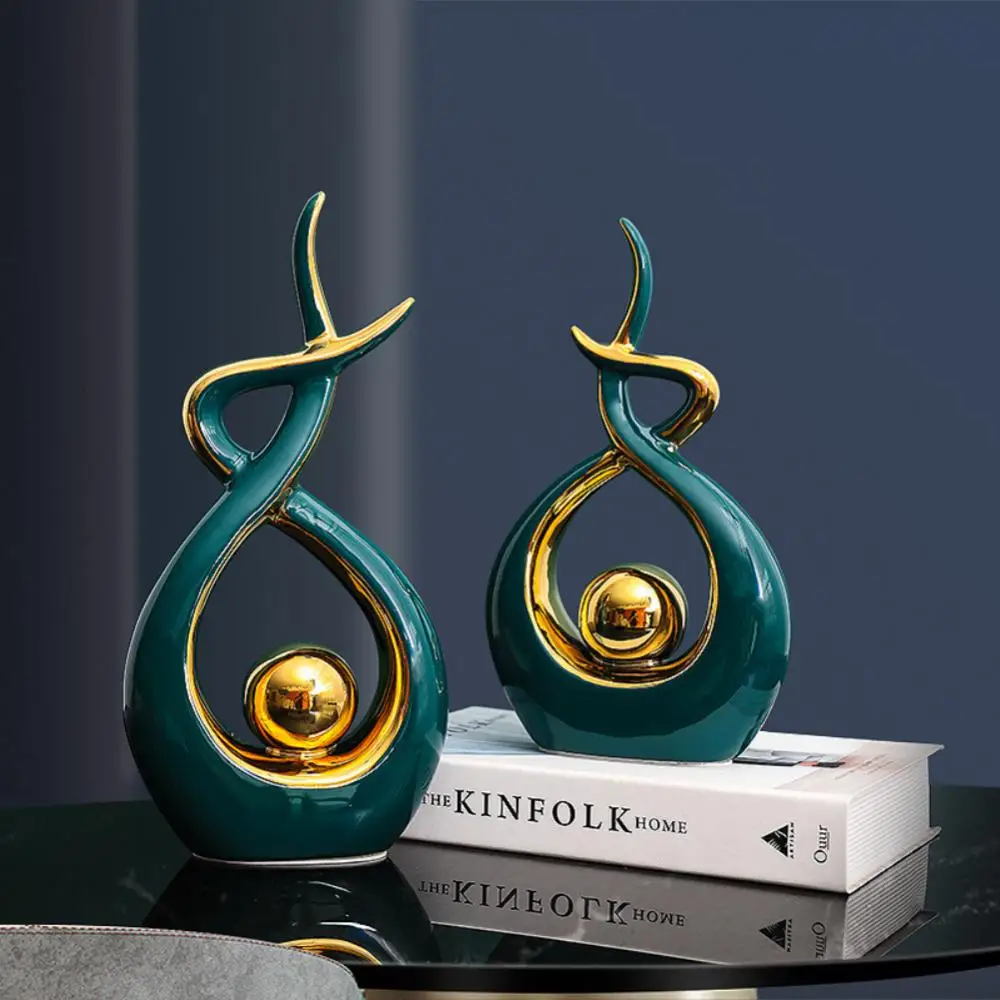 

Modern Luxurious Living Room Home Decoration Accessories Abstract Ceramic Figurines Office Decoration Desk Souvenir Crafts Gift