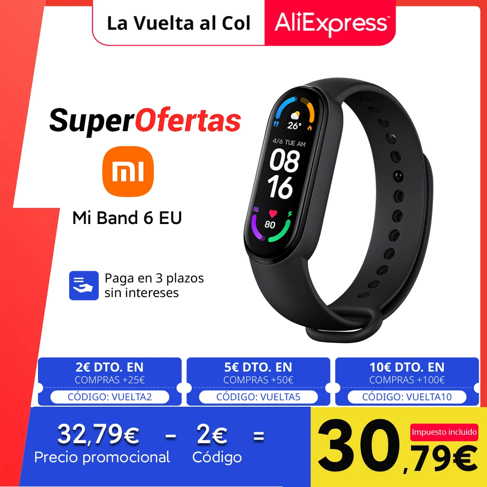 Xiaomi-reloj умный Браслет Mi Band 6 браслет miband с экраном AMOLED 1 56 дюйма мониторингом