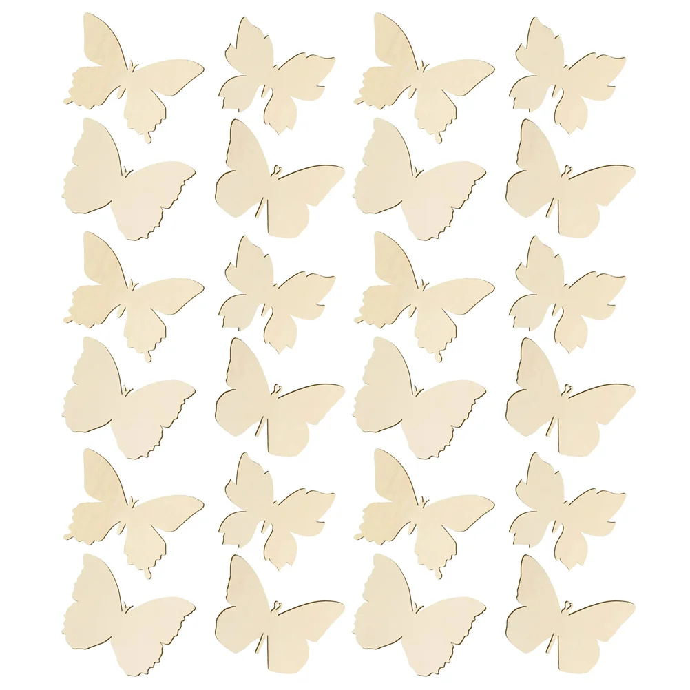 

40 шт. ремесла необработанные деревянные вырезы пустые бабочки чипсы бумажные бабочки DIY декоративные граффити ломтики