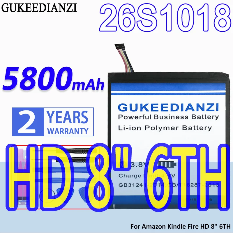 

Аккумулятор большой емкости для Amazon Kindle Fire HD 8 дюймов, 5800 мач