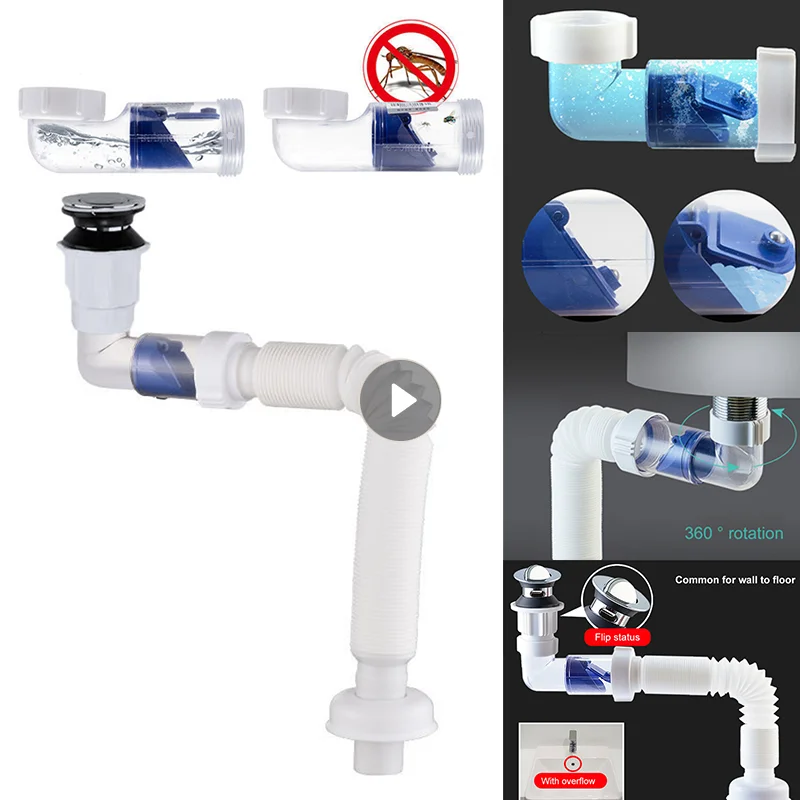 

Universal Sink Drain Pipe Set Retractable Deodorant Sewer Drainage Water Hose Wash Basin Drainer Bathroom Kitchen Accessories