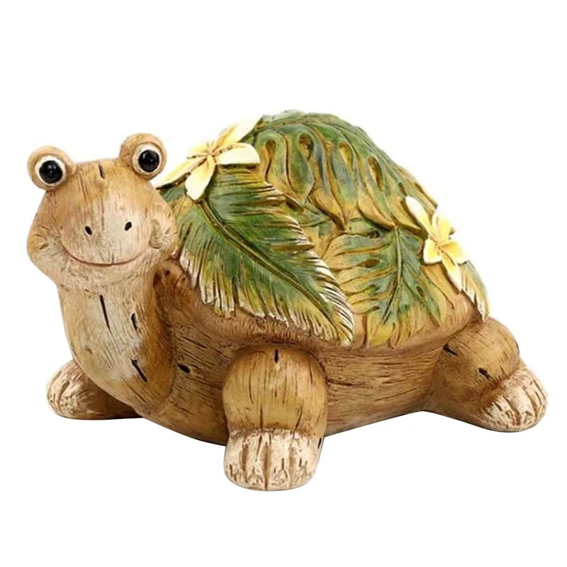 

Floral Turtle Garden Statue, Outdoor Decorative Resin Statue Ornament For Patio Porch Path Ornament