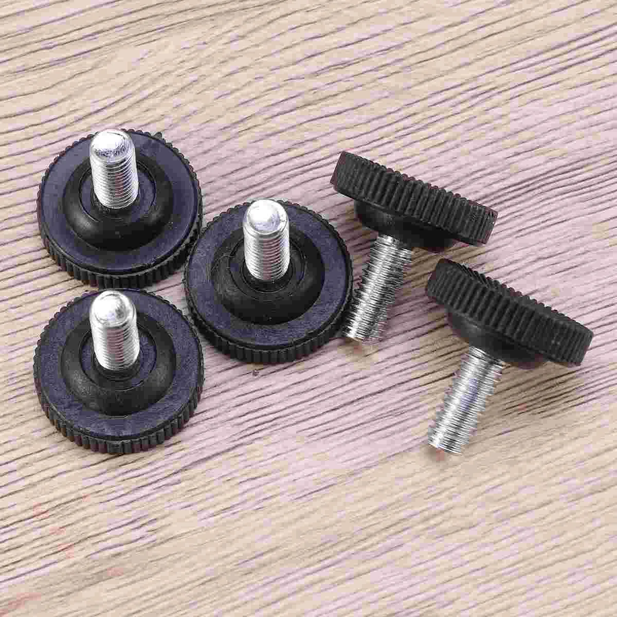 

12 PCS Heavy Duty Furniture Leveler Adjustable Tee Nuts Leg Levelers for Cabinet Table Furniture Use - M8x20mm (Black)