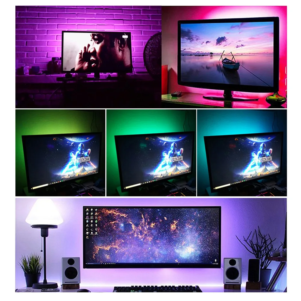 Светодиодная лента 5050 подсветсветильник для телевизора 5 В usb rgb светодиодная 1-5 м