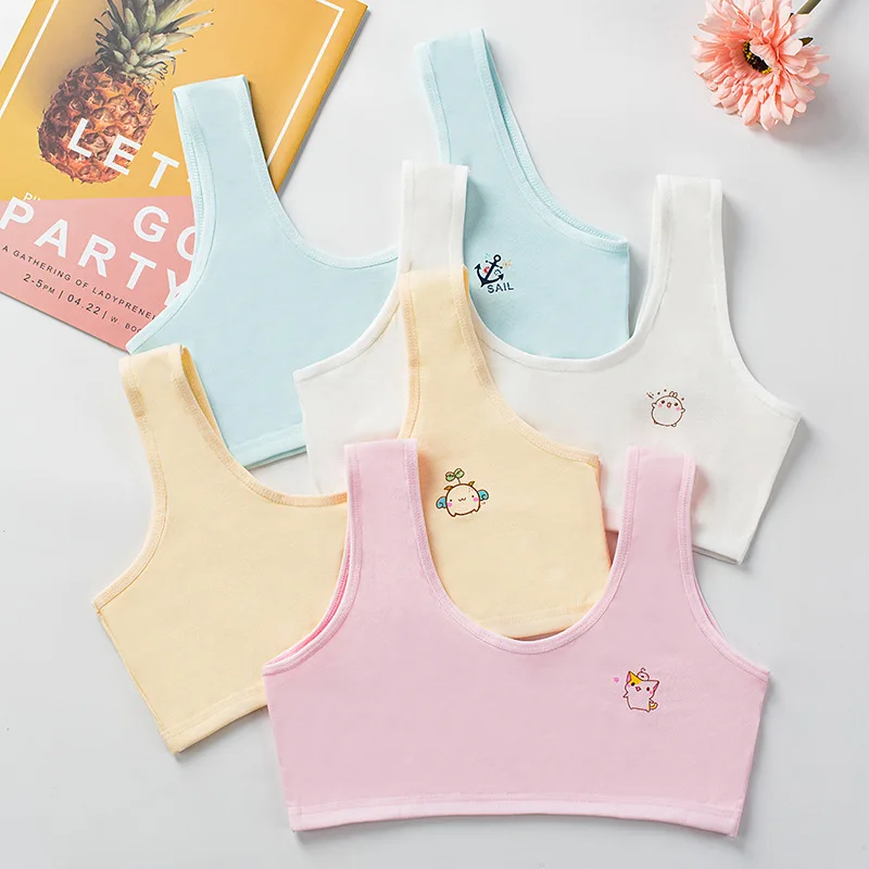

3Pcs Girls Vest Girls Cotton Underwear Development Period Girls Tube Top 8-15 Years Old Teenage Girls Clothing Sports Bra