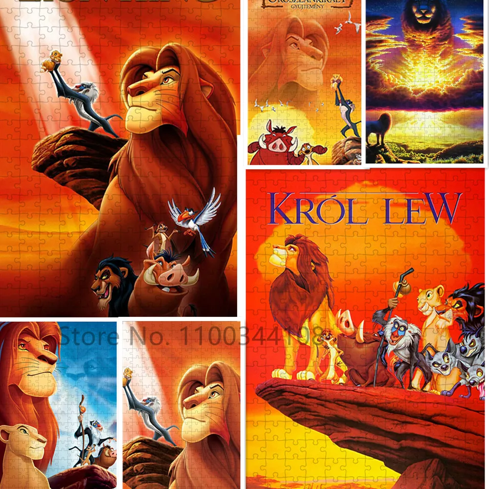 

The Lion King Jigsaw Puzzles for Kids Educational Toy 300/500/1000 Pieces Puzzle Disney Cartoon Parent-Child Interactive Game