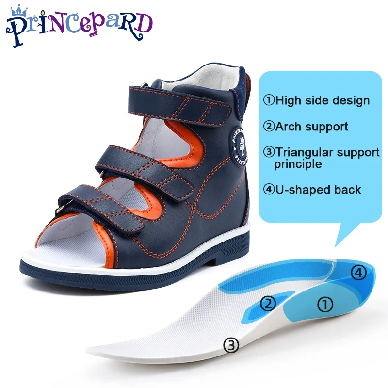 Orthopedic Sandals for Kids and Toddlers, Summer Children's Corrective Shoes for Flat Feet Tiptoe Walking,High-Top Ankle Support enlarge
