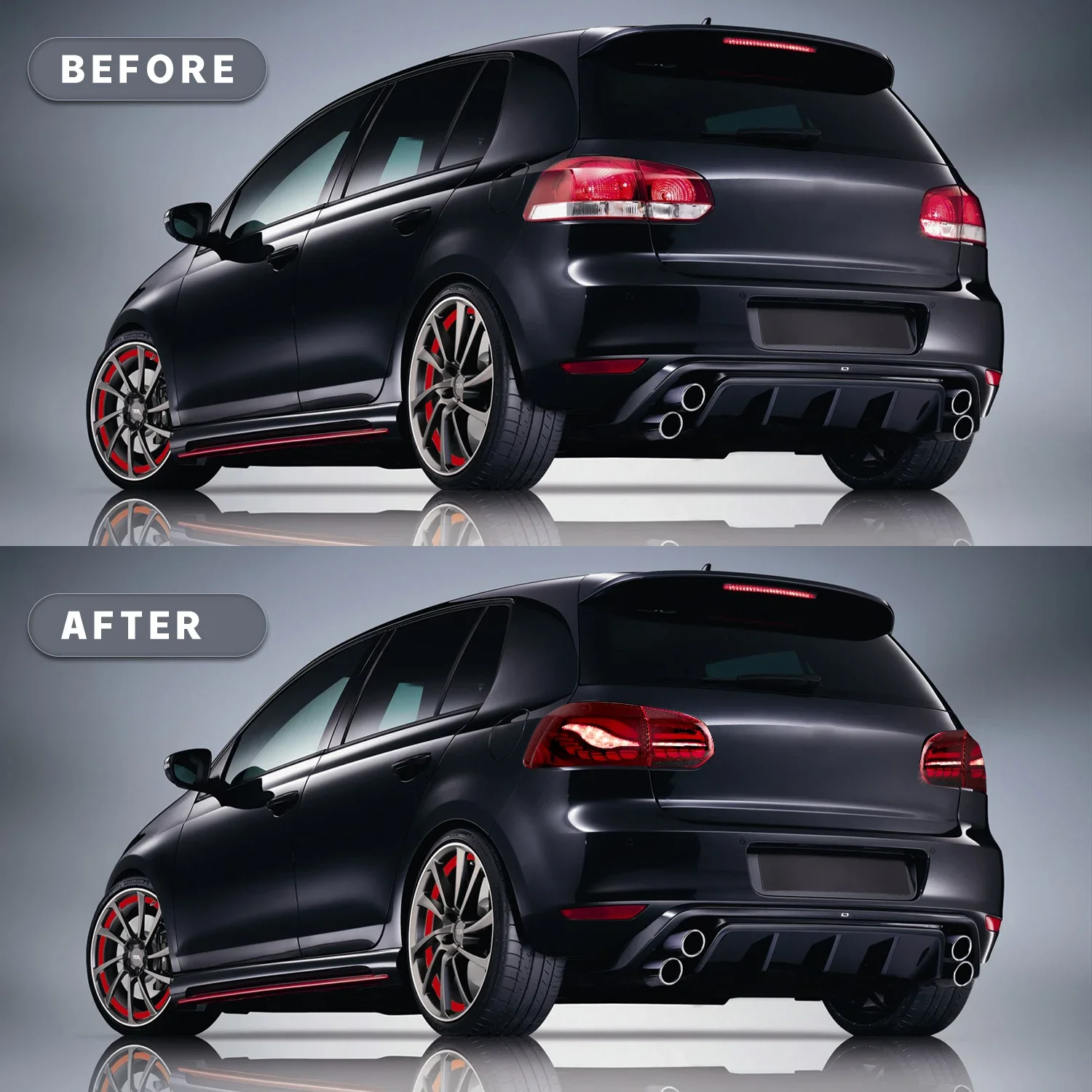 Последовательные задние фонари для MK6 2013-2018 полностью светодиодные в сборе с