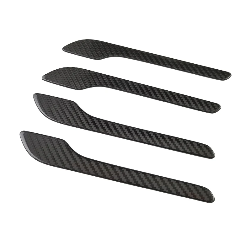 

tantan Carbon Fiber Car Exterior Accessorize Body Kit Door Handle Cover Trim For model 3 Carbon Fiber Sticker