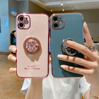 soft shell plating for samsung galaxy a32 a22 a23 a31 a33 a51 a52 case with rhinestone ring for galaxy note 20plus 20ultra 10pro