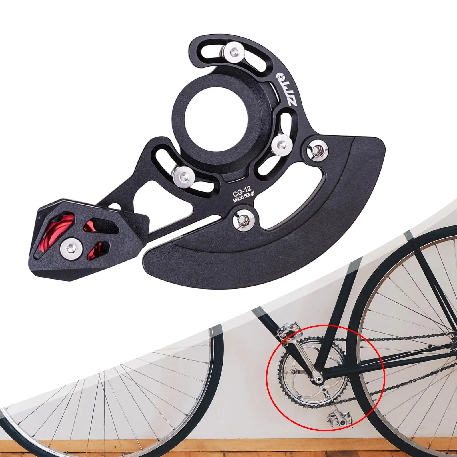 

Durable Single Disc MTB Road Bike Chain Guide Guard Protector 32T-38T Aluminum Alloy Chain Drop Catcher Components Equipment