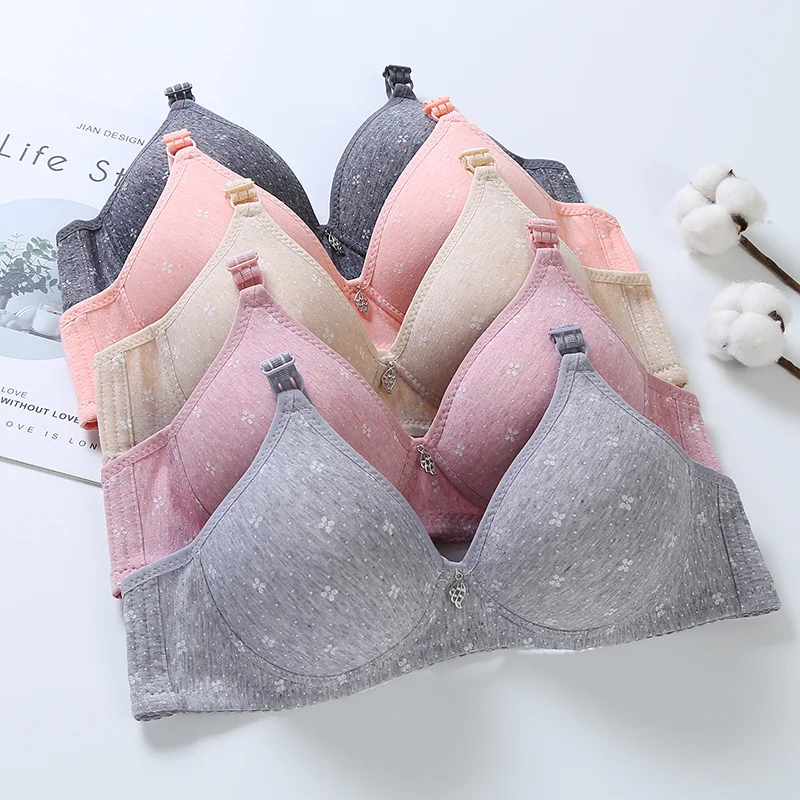 5 Colors bralette cotton soft cotton bra daughter young girl students sexy Lace Bralette tops wire free lingerie push up