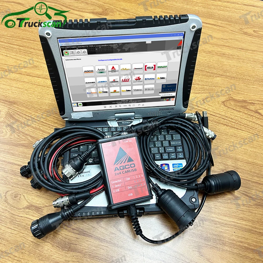 Для AGCO CANUSB EDT интерфейс OEM электронное средство диагностики используется для сверхмощного сельскохозяйственного диагностического сканера + CF19 ноутбук