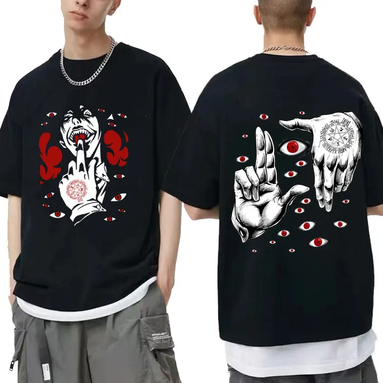 Anime Hellsing Alucard Vampire Hunter Print T-shirt Men Women All-match Tee Tops Fashion Streetwear Oversized Graphics T Shirts