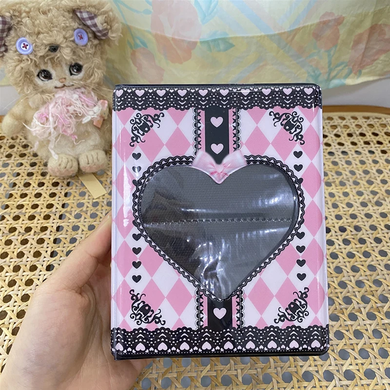 

80 Pockets 3 Inch Photo Album Large-capacity Photocard Holder Heart Hollow Photo Album Lace Print Kpop Idol Cards Collect Book