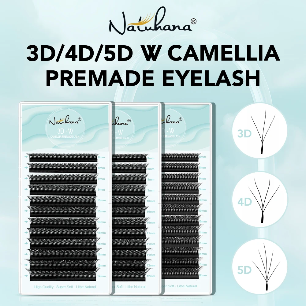 Фото Ресницы NATUHANA 3D 4D 5D W Camellia C D L LU, завитые ресницы, объемные ресницы, Мягкие Накладные ресницы для макияжа №1