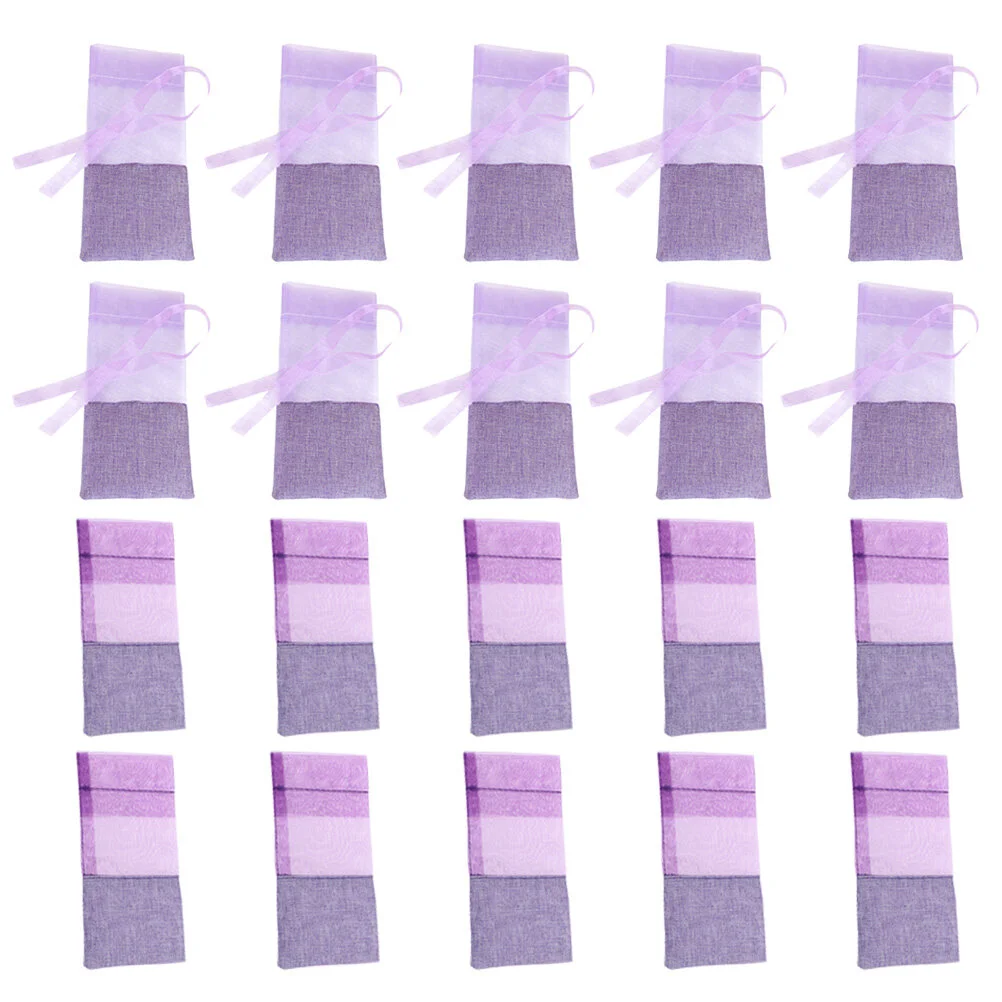 

20pcs Dried Lavender Sachets Purple Sachets Craft Gauze Bags Empty Sachet Bags Drawstring Jewelry Pouches Wedding Christmas