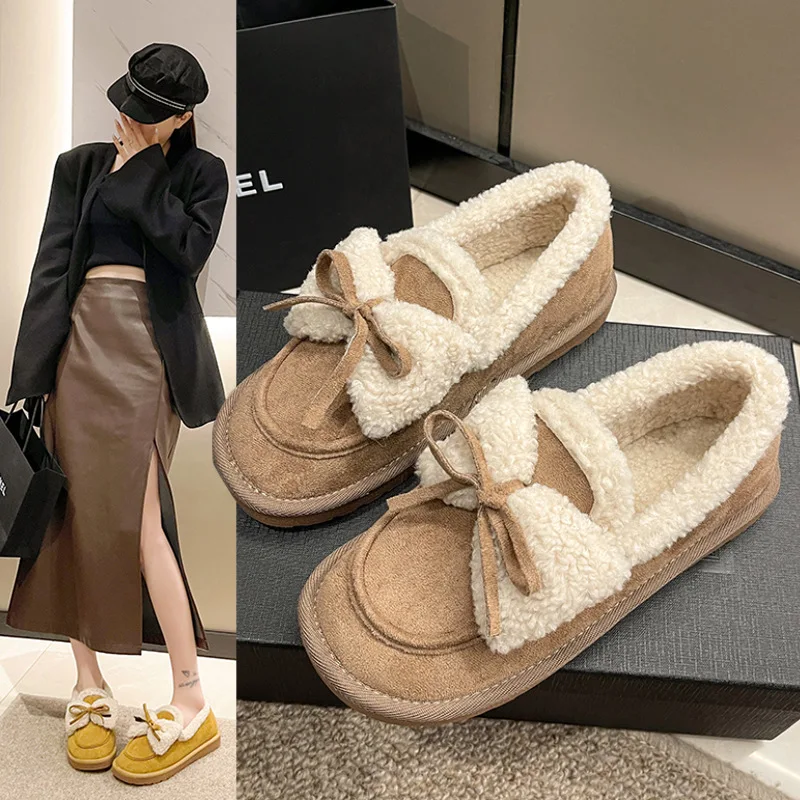 

Туфли женские на низком каблуке, резиновая обувь, базовые, с закрытым носком, из флока, с коротким плюшем, на низком каблуке