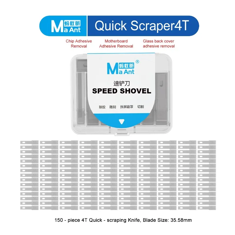 

150 шт. MaAnt быстрый скребок 4T лезвия ножа скальпеля металлический сменный нож скальпеля лезвия для рукоделия ремонт печатной платы телефона