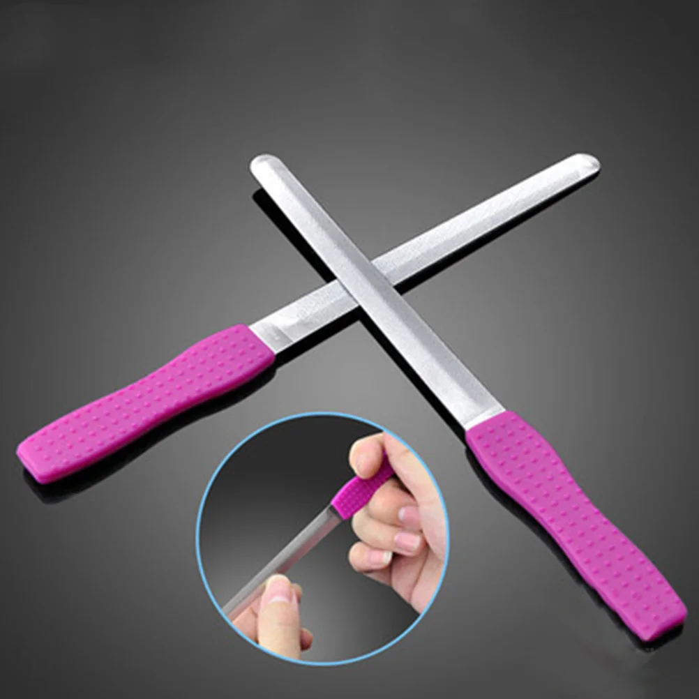 2 шт. двухсторонняя пилочка для ногтей из нержавеющей стали прямые пилочки