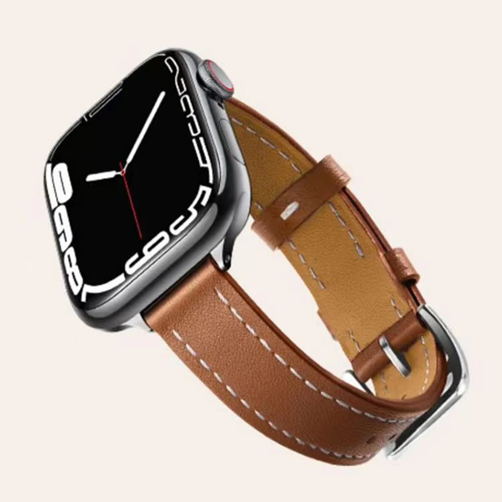 

Leather Attelage strap For Apple Watch band 44mm 40mm 45mm/41mm 42mm ultra 49mm watchband bracelet Single Tour iWatch 3 4 8 SE 7