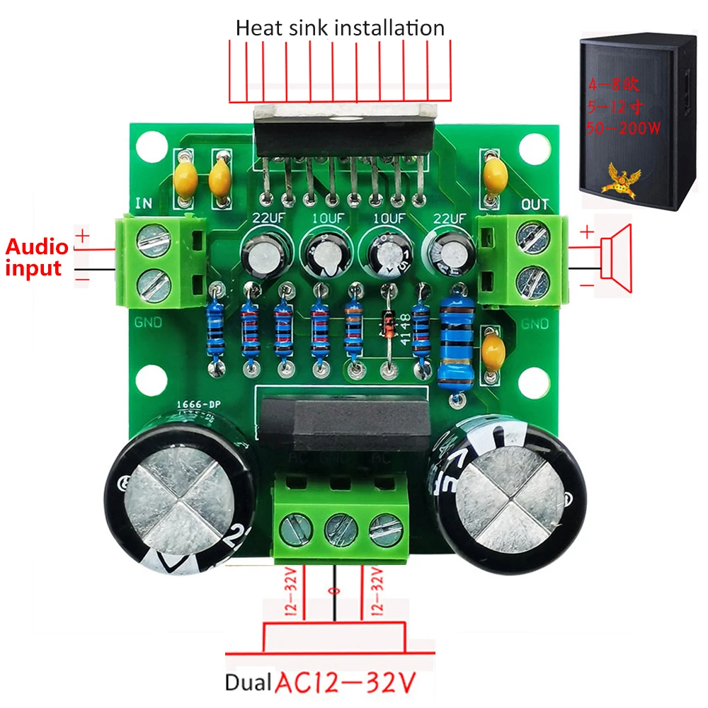 TDA7294 плата моно усилителя мощности с двойным переменным током 12-32 В вход 100 Вт