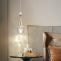 gold pendant light crystal hanging light luxury pendant lamp water drop design led pendant lights bubble bedroom kitchen dining