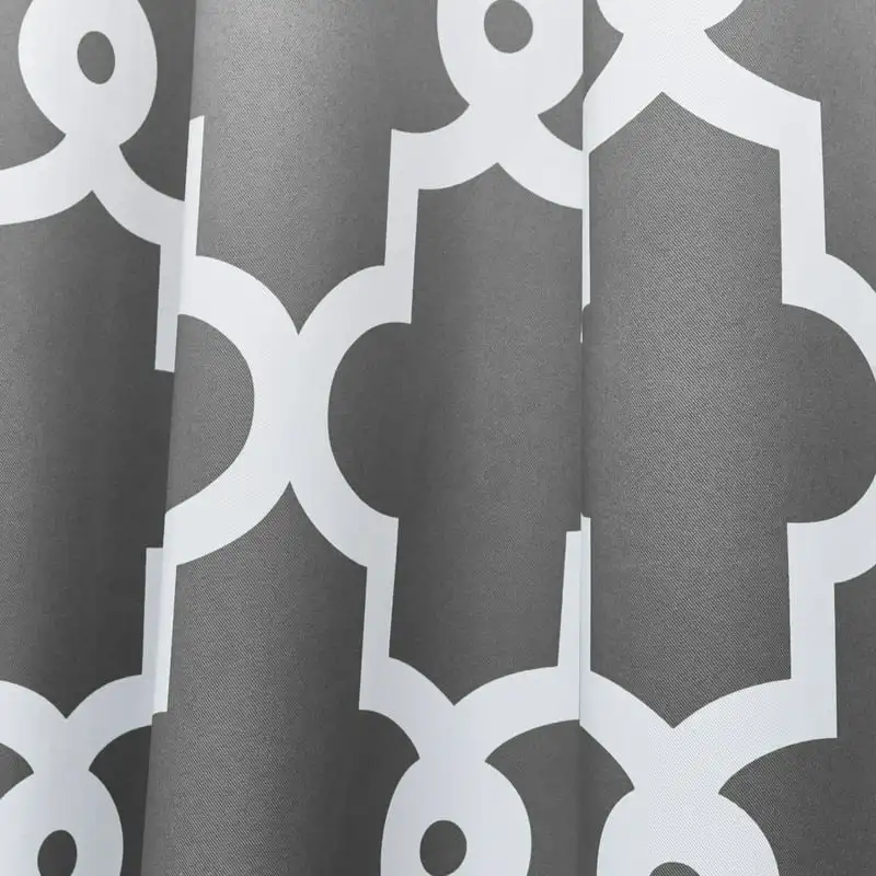 

Elegant Woven Ironwork Sateen Blackout Patio Curtain Panel – Block Out Sunlight for Room Darkening, Grommet Top Window Treatme