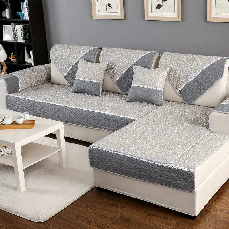 

Современный всесезонный универсальный чехол для дивана из хлопчатобумажной ткани, нескользящий чехол для гостиной, L-образный чехол для ди...