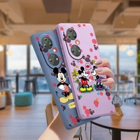 minnie mickey mouse for huawei p50 p40 p30 p20 pro lite e 5g y9s y9a y9 y6 2020 2019 nova 5t liquid silicone rope phone case