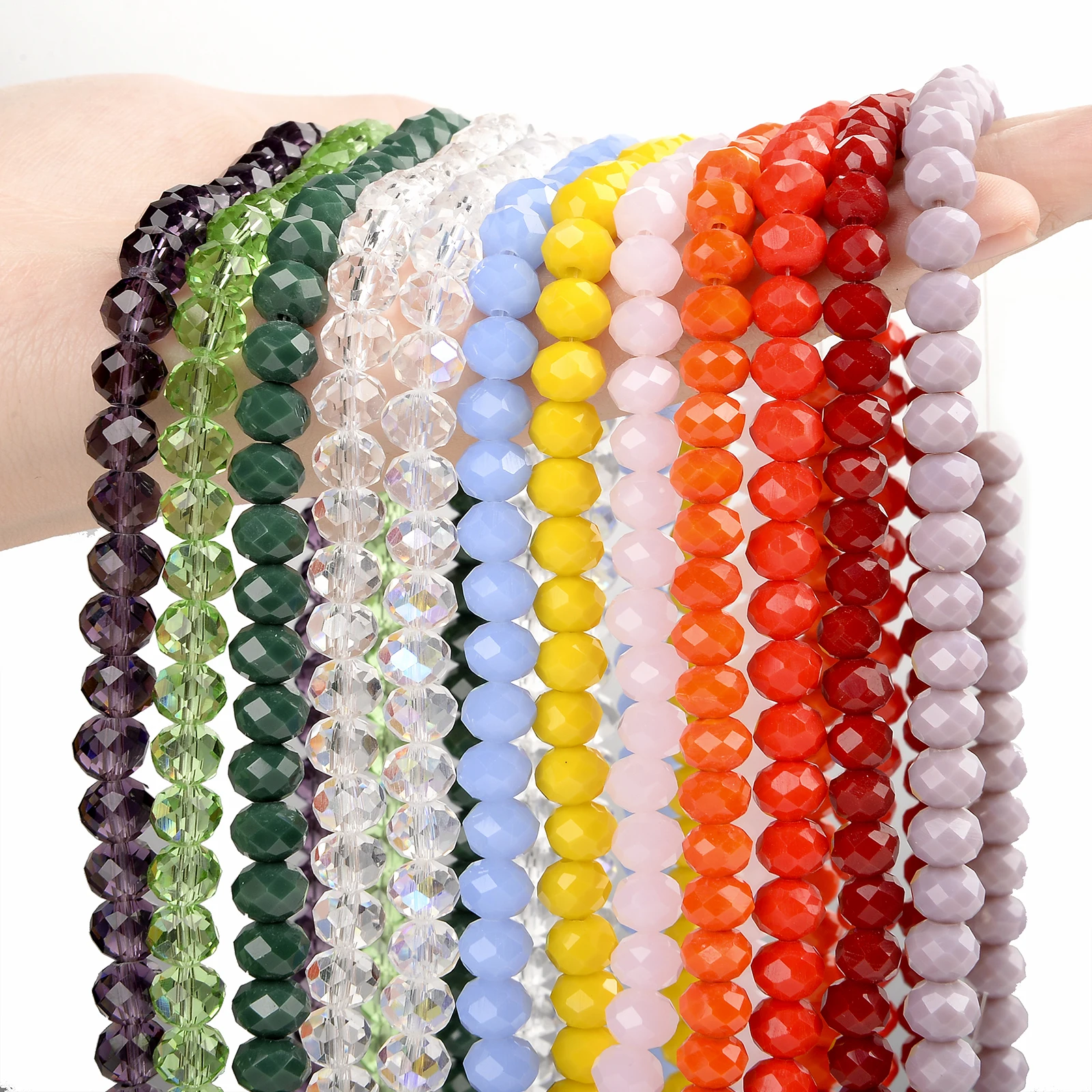 68 шт. 8X6 мм граненые хрустальные стеклянные бусины Радуга свободная