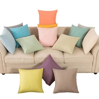 linen art cotton hemp throw pillowcover home decorative pillowcase sofa cafe modern solid color cushion cover square pillow case