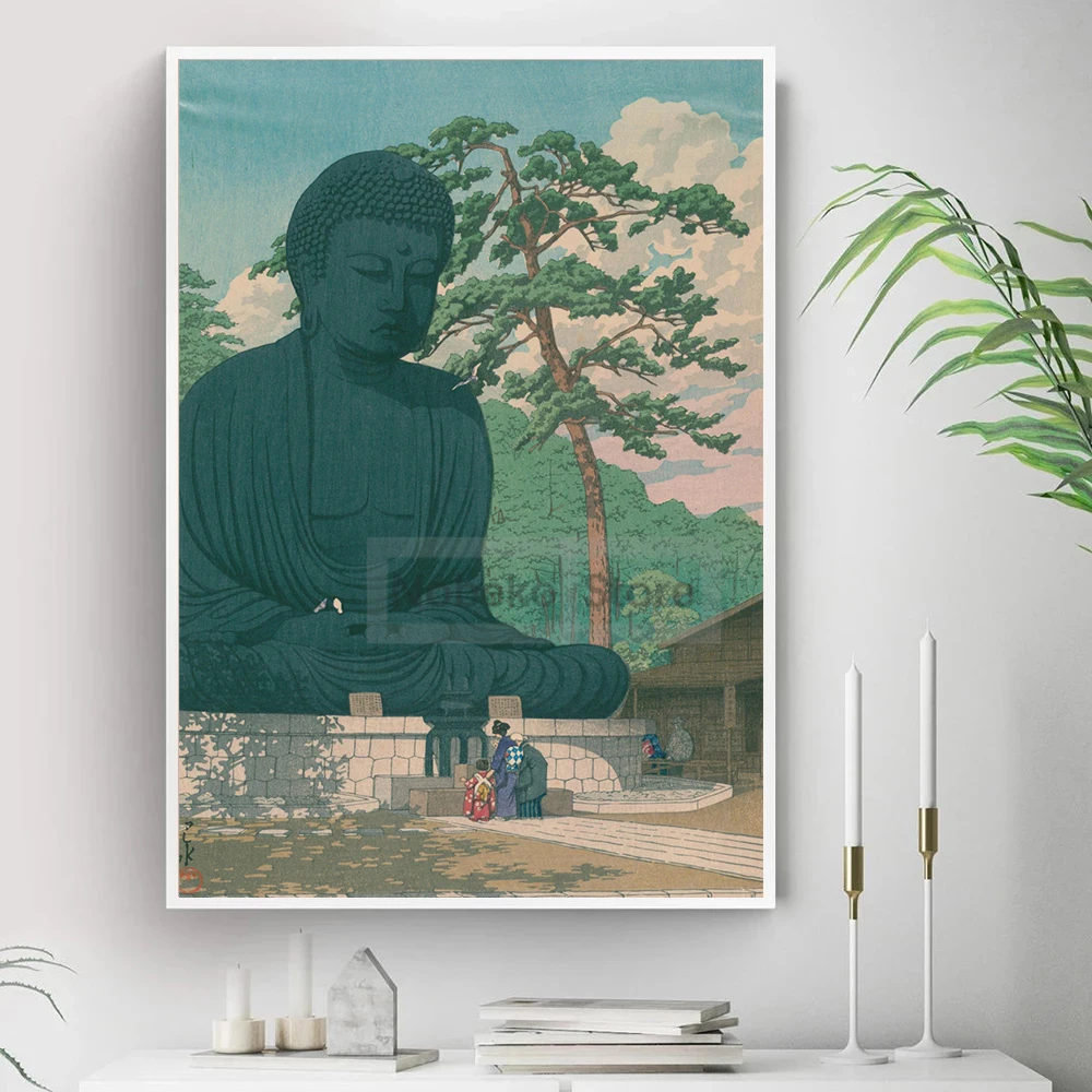 Японский постер Kawase Hasui Works японская архитектура укиё-э принты храм Холст
