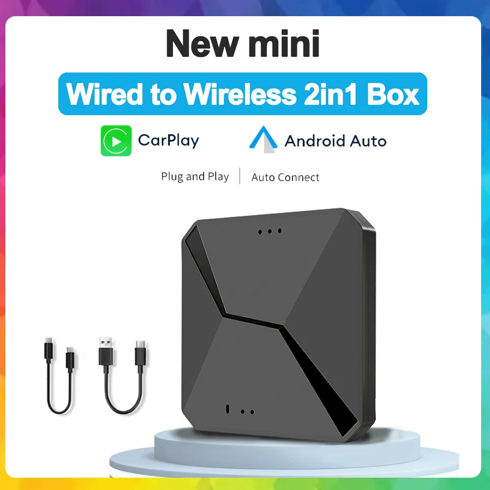 Фото 2 в 1 проводной к беспроводному Carplay и Android автомобильный мини-адаптер AI Box Plug and Play Dongle быстрое подключение st Connect №1