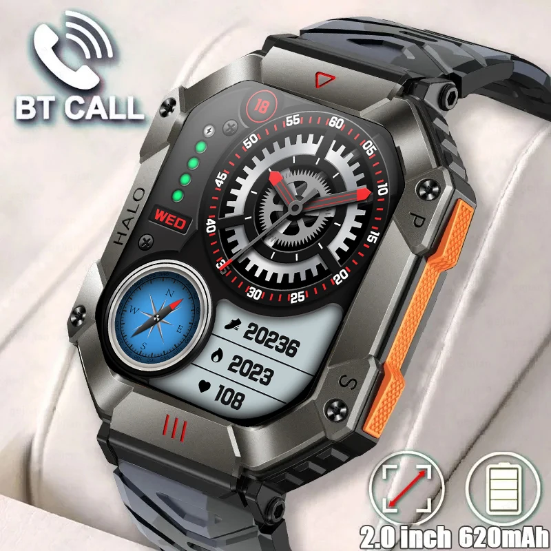 

2023 New KR80 Android IOS Outdoor Fitness Smart Watch Ip68 Waterproof Military Health Monitor AI Voice Bluetooth Call Smart Watc